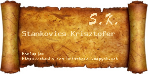 Stankovics Krisztofer névjegykártya